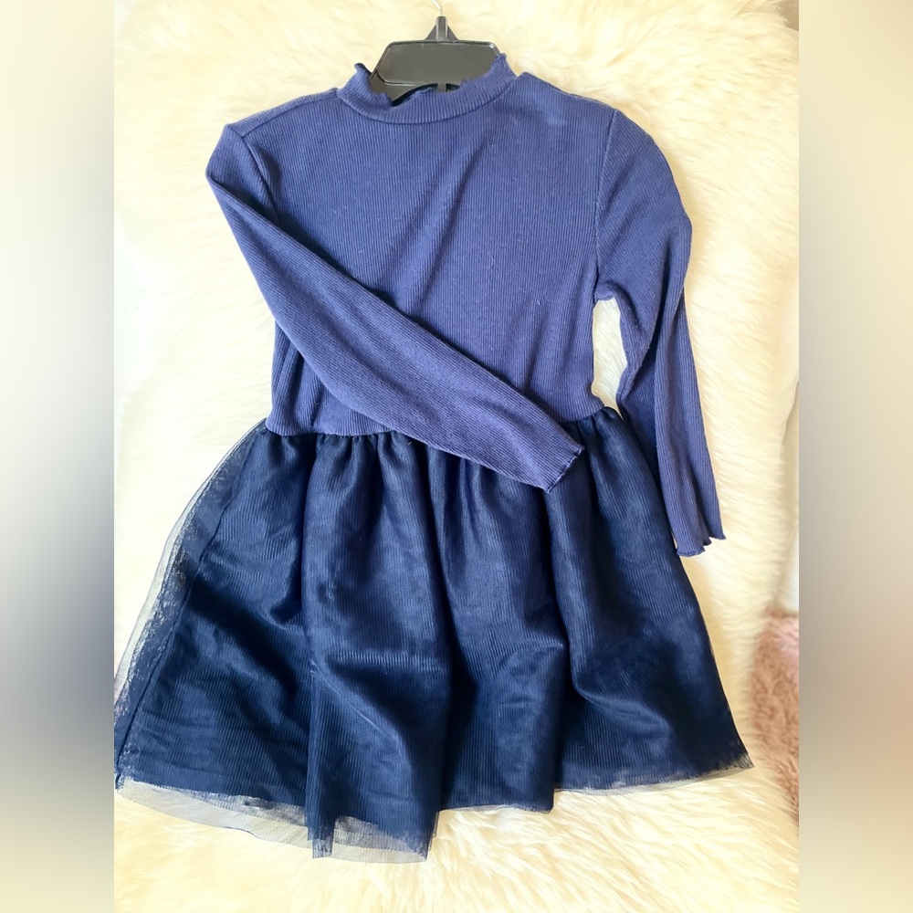 Blue Jersey and Tulle dress. Casual or Dress 3T